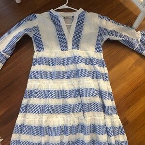 Blue and White Womens Bindu dress
